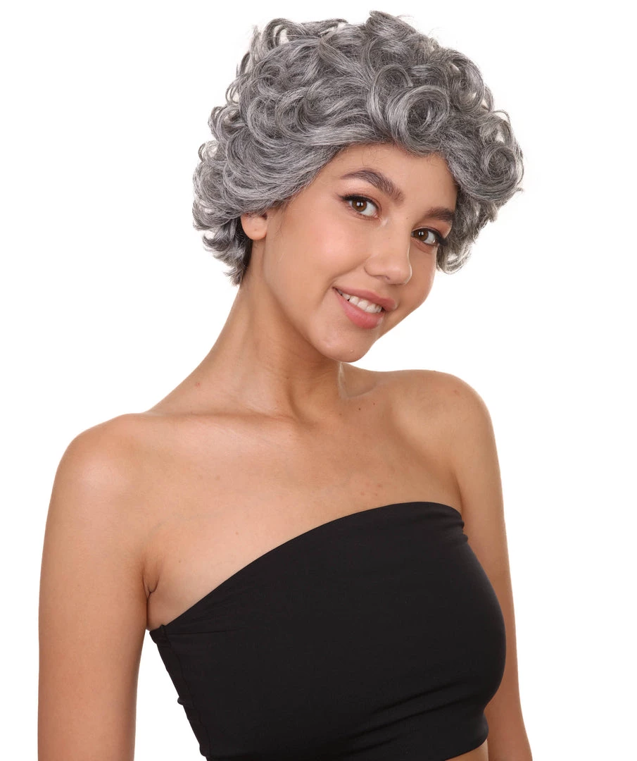HPO Womens Old Grandma Wig | Character Play Cosplay Halloween Wig | Premium Breathable Capless Cap 6 HPO Womens Old Grandma Wig | Character Play Cosplay Halloween Wig | Premium Breathable Capless Cap