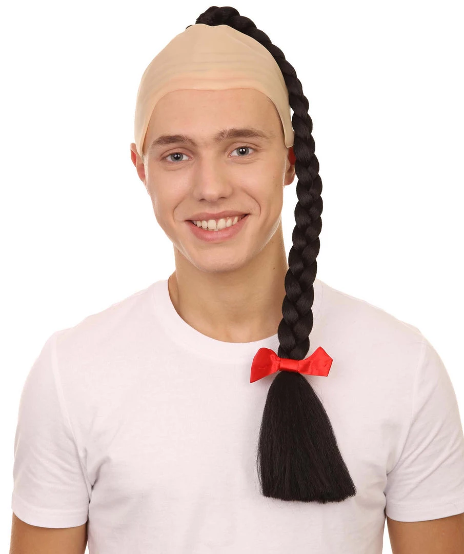 HPO Men's Kung Fu Master Mens Wig | Black Braid With Wig 2 HPO Men's Kung Fu Master Mens Wig | Black Braid With Wig