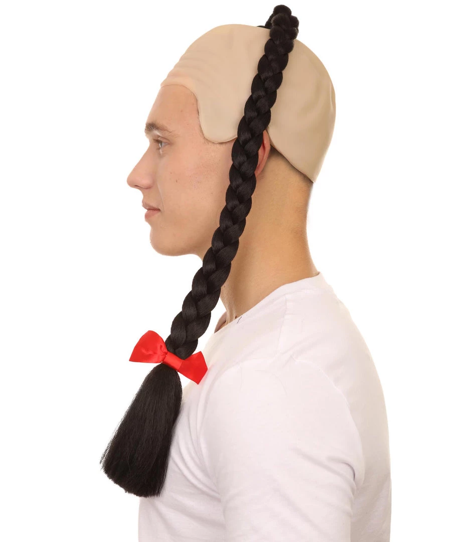 HPO Men's Kung Fu Master Mens Wig | Black Braid With Wig 4 HPO Men's Kung Fu Master Mens Wig | Black Braid With Wig