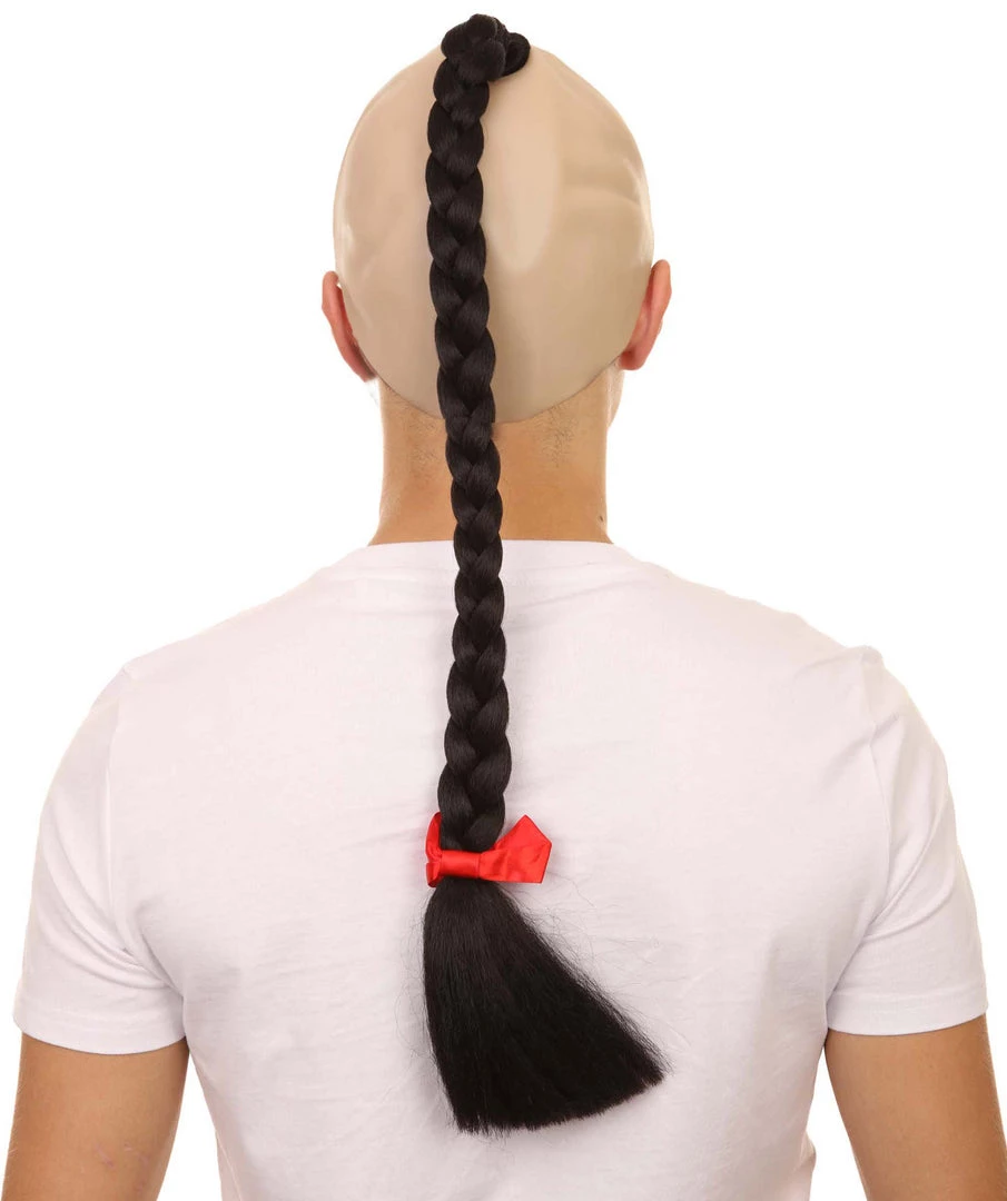 HPO Men's Kung Fu Master Mens Wig | Black Braid With Wig 5 HPO Men's Kung Fu Master Mens Wig | Black Braid With Wig