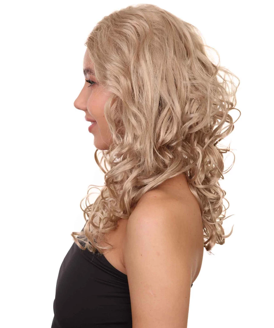 HPO Blonde Bombshell Womens Wig | Fashion Glamour Cosplay Halloween Wig | Premium Breathable Capless Cap Men's 4 HPO Blonde Bombshell Womens Wig | Fashion Glamour Cosplay Halloween Wig | Premium Breathable Capless Cap Men's