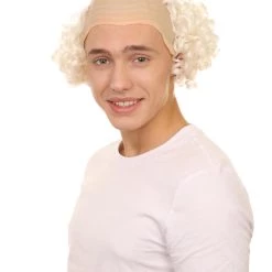 HPO Mad Scientist Mens Wig | White Bald Cap Wig