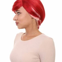 HPO Pretty Red Ponytail Womens Wig | Pop Star Character Cosplay Halloween Wig | Premium Breathable Capless Cap