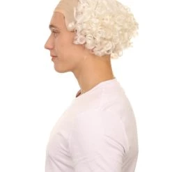 HPO Mad Scientist Mens Wig | White Bald Cap Wig