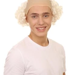 HPO Mad Scientist Mens Wig | White Bald Cap Wig