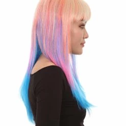 HPO Long Bob Multicolored Cosplay Womens Wig | Premium Breathable Capless Cap Women's 13 HPO Long Bob Multicolored Cosplay Womens Wig | Premium Breathable Capless Cap Women's