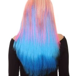 HPO Long Bob Multicolored Cosplay Womens Wig | Premium Breathable Capless Cap Women's 12 HPO Long Bob Multicolored Cosplay Womens Wig | Premium Breathable Capless Cap Women's