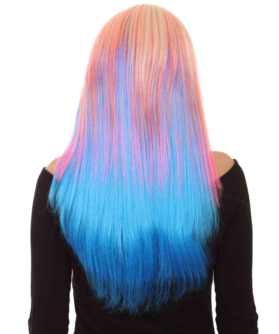 HPO Long Bob Multicolored Cosplay Womens Wig | Premium Breathable Capless Cap Women's 4 HPO Long Bob Multicolored Cosplay Womens Wig | Premium Breathable Capless Cap Women's