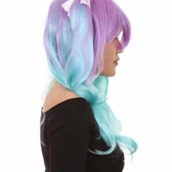 HPO Double Ponytail Womens Wig | Blue & Purple Wig | Premium Breathable Capless Cap
