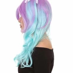 HPO Double Ponytail Womens Wig | Blue & Purple Wig | Premium Breathable Capless Cap