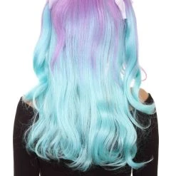 HPO Double Ponytail Womens Wig | Blue & Purple Wig | Premium Breathable Capless Cap