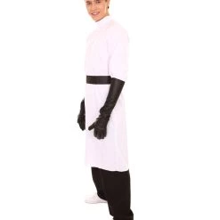 HPO Adult Men's Mad Scientist Costume | White Black Belted Cosplay Costume