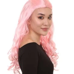 HPO Women's Pink Long Wavy Womens Wig | Premium Breathable Capless Cap 14 HPO Women's Pink Long Wavy Womens Wig | Premium Breathable Capless Cap