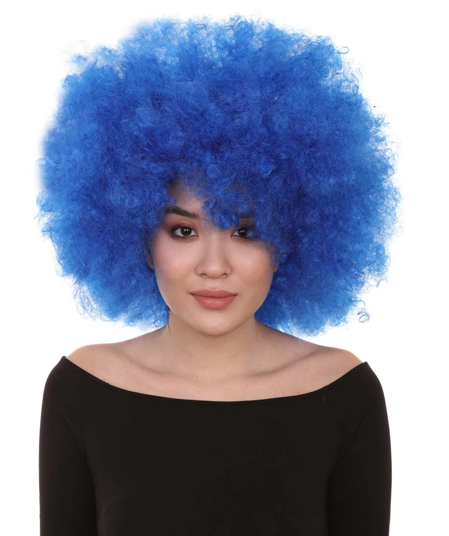 HPO Men's Bubble Lucy Womens Wig | Afro Jumbo Blue Cosplay Halloween Wig | Premium Breathable Capless Cap 1 HPO Men's Bubble Lucy Womens Wig | Afro Jumbo Blue Cosplay Halloween Wig | Premium Breathable Capless Cap