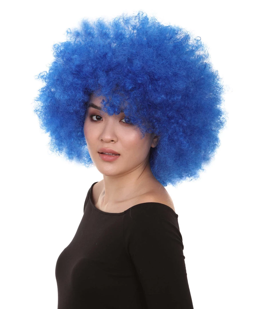 HPO Men's Bubble Lucy Womens Wig | Afro Jumbo Blue Cosplay Halloween Wig | Premium Breathable Capless Cap 2 HPO Men's Bubble Lucy Womens Wig | Afro Jumbo Blue Cosplay Halloween Wig | Premium Breathable Capless Cap
