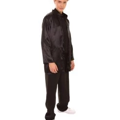 HPO Adult Men's Chinese Traditional Martial Arts Kung Fu Black Uniform Costume | Black Cosplay Costume