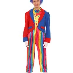 HPO Adult Men's Deluxe Clown Costume | Multi Color Cosplay Costume