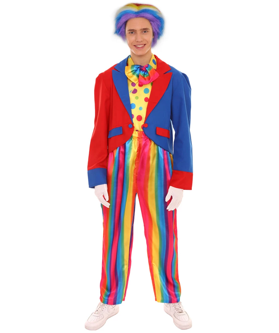 HPO Adult Men's Deluxe Clown Costume | Multi Color Cosplay Costume 2 HPO Adult Men's Deluxe Clown Costume | Multi Color Cosplay Costume