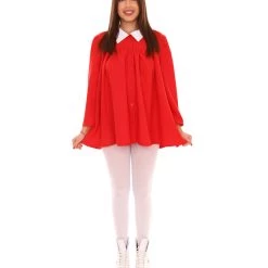 HPO Adult Women's Sleeves Dress Celebrity Costume | Red Cosplay Costume