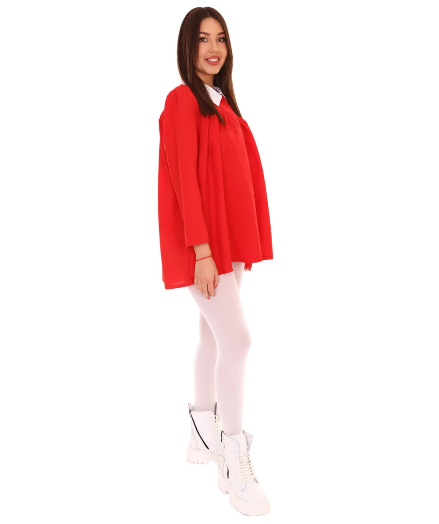 HPO Adult Women's Sleeves Dress Celebrity Costume | Red Cosplay Costume 7 HPO Adult Women's Sleeves Dress Celebrity Costume | Red Cosplay Costume