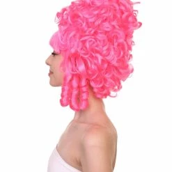 HPO Womens French Colonial Marie Antoinette Wig | Neon Pink Historical Cosplay Wigs | Premium Breathable Capless Cap Women's 25 HPO Womens French Colonial Marie Antoinette Wig | Neon Pink Historical Cosplay Wigs | Premium Breathable Capless Cap Women's