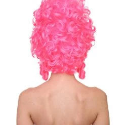 HPO Womens French Colonial Marie Antoinette Wig | Neon Pink Historical Cosplay Wigs | Premium Breathable Capless Cap Women's 26 HPO Womens French Colonial Marie Antoinette Wig | Neon Pink Historical Cosplay Wigs | Premium Breathable Capless Cap Women's