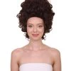 HPO Womens 70's Hippie Disco Wig | Dark Brown Vintage Halloween Wigs Women's