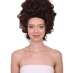 HPO Womens 70's Hippie Disco Wig | Dark Brown Vintage Halloween Wigs Women's