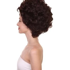 HPO Womens 70's Hippie Disco Wig | Dark Brown Vintage Halloween Wigs Women's 11 HPO Womens 70's Hippie Disco Wig | Dark Brown Vintage Halloween Wigs Women's