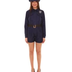 HPO Adult Women's Police Officer Uniform Costume | Blue Cosplay Costume
