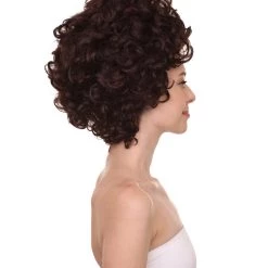 HPO Womens 70's Hippie Disco Wig | Dark Brown Vintage Halloween Wigs Women's 13 HPO Womens 70's Hippie Disco Wig | Dark Brown Vintage Halloween Wigs Women's
