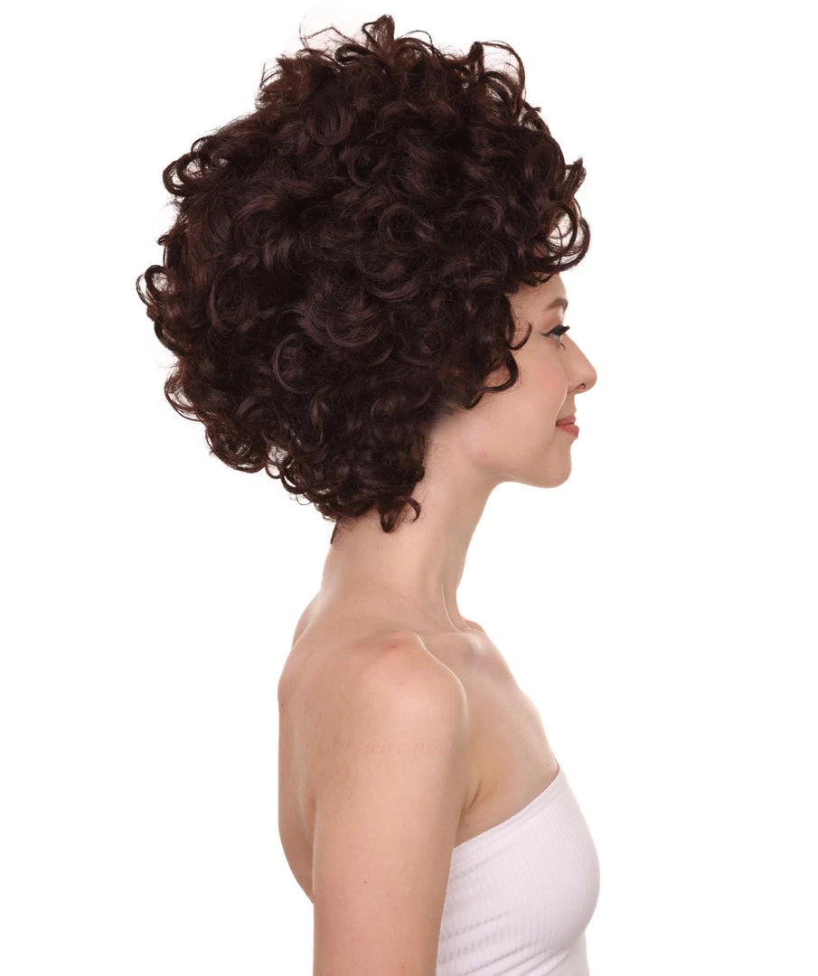 HPO Womens 70's Hippie Disco Wig | Dark Brown Vintage Halloween Wigs Women's 5 HPO Womens 70's Hippie Disco Wig | Dark Brown Vintage Halloween Wigs Women's