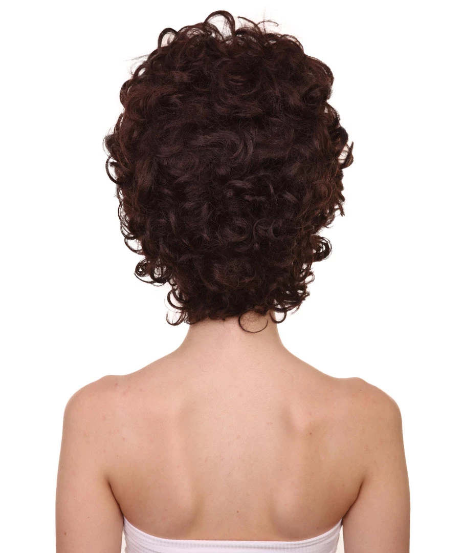HPO Womens 70's Hippie Disco Wig | Dark Brown Vintage Halloween Wigs Women's 4 HPO Womens 70's Hippie Disco Wig | Dark Brown Vintage Halloween Wigs Women's