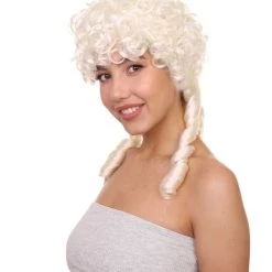 HPO Women's Women Colonial Historical Curly Wig | Blonde Cosplay Wigs | Premium Breathable Capless Cap 12 HPO Women's Women Colonial Historical Curly Wig | Blonde Cosplay Wigs | Premium Breathable Capless Cap