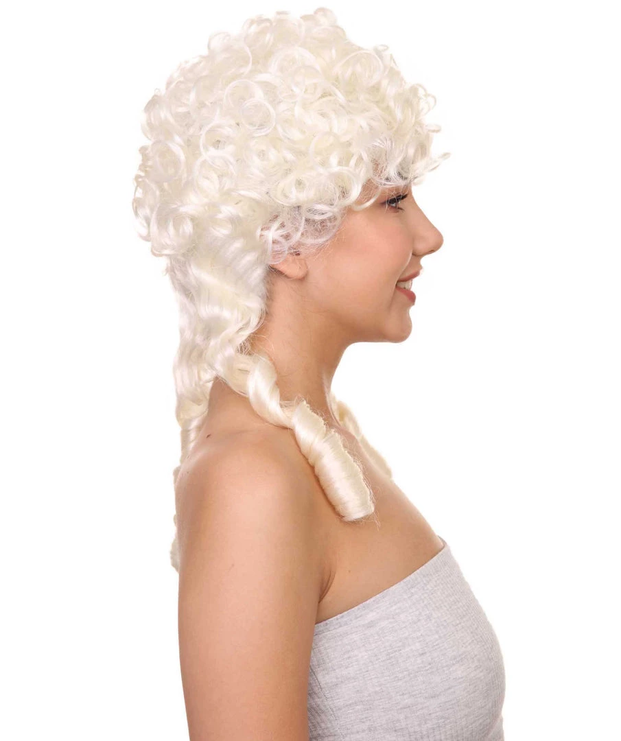 HPO Women's Women Colonial Historical Curly Wig | Blonde Cosplay Wigs | Premium Breathable Capless Cap 6 HPO Women's Women Colonial Historical Curly Wig | Blonde Cosplay Wigs | Premium Breathable Capless Cap