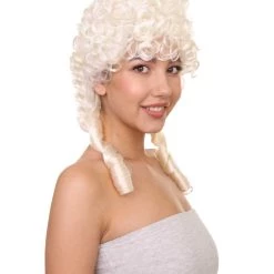 HPO Women's Women Colonial Historical Curly Wig | Blonde Cosplay Wigs | Premium Breathable Capless Cap 16 HPO Women's Women Colonial Historical Curly Wig | Blonde Cosplay Wigs | Premium Breathable Capless Cap