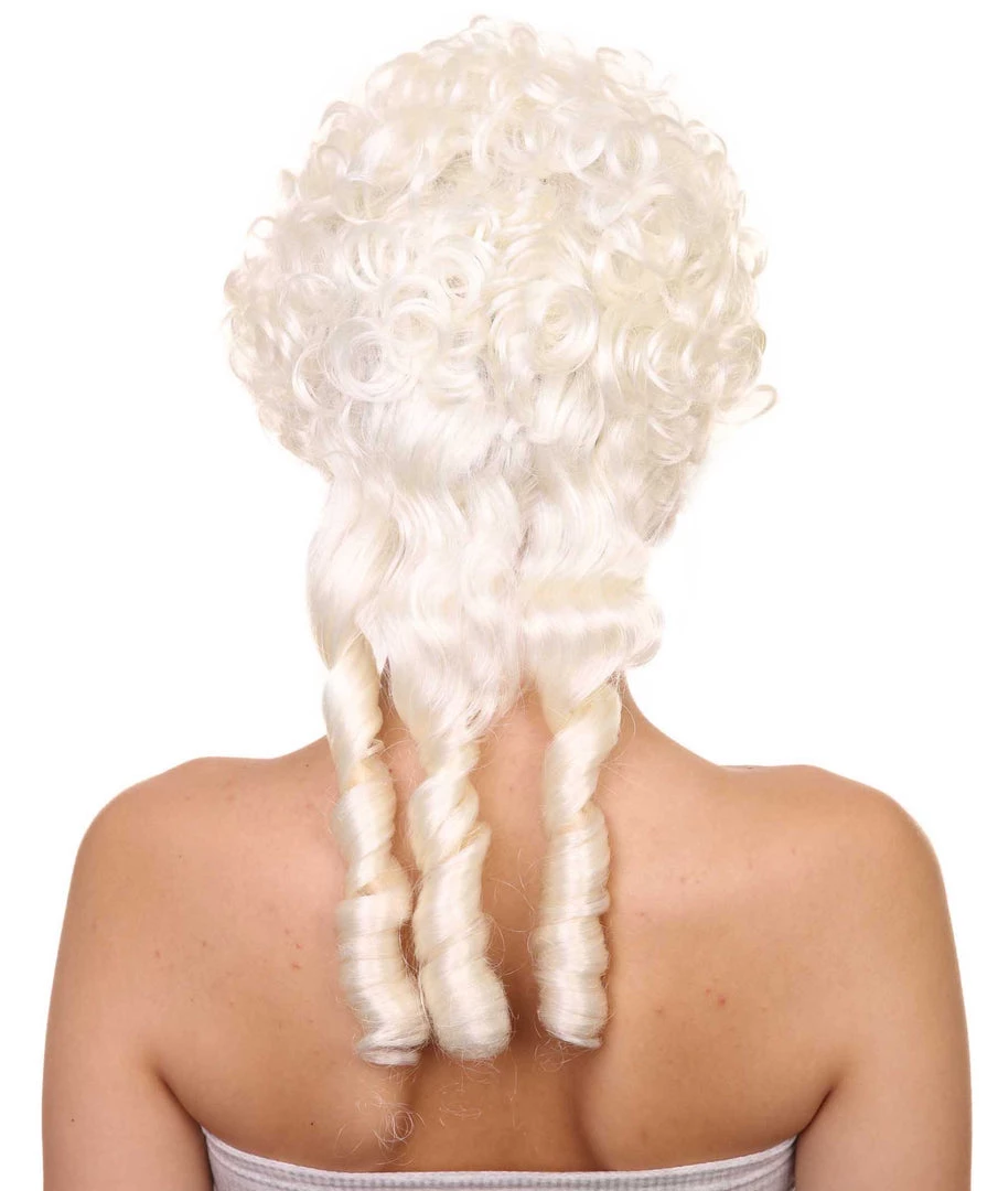 HPO Women's Women Colonial Historical Curly Wig | Blonde Cosplay Wigs | Premium Breathable Capless Cap 5 HPO Women's Women Colonial Historical Curly Wig | Blonde Cosplay Wigs | Premium Breathable Capless Cap