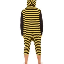 HPO Adult Women's Bee Hoodie Costume | Black And Yellow Halloween Costume