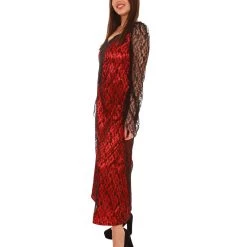 HPO Women's Black And Red Lace Vampire Queen Costume | Cosplay Costume