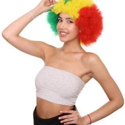 FLAGWIGS Senegal Flag Sport Afro Halloween Wig Women's