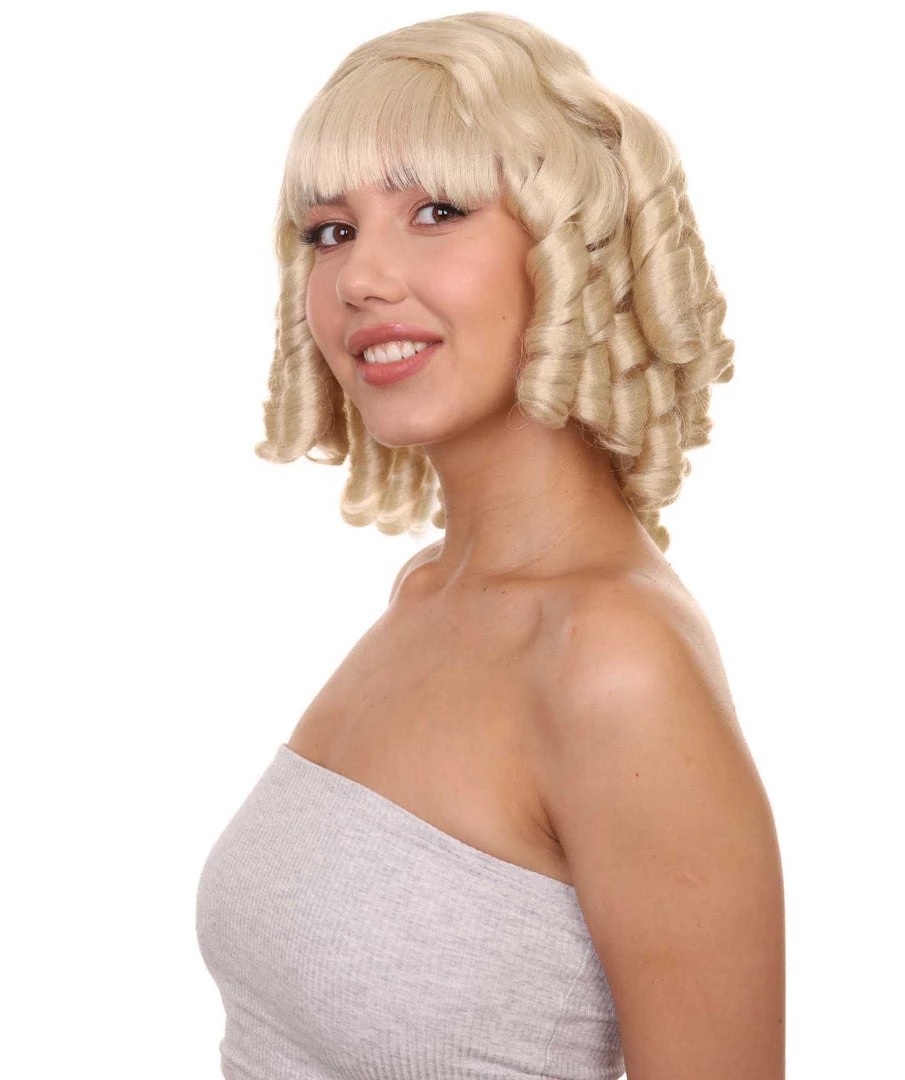 HPO French Colonial Curly Wig | Blonde Historical Wigs | Premium Breathable Capless Cap 2 HPO French Colonial Curly Wig | Blonde Historical Wigs | Premium Breathable Capless Cap