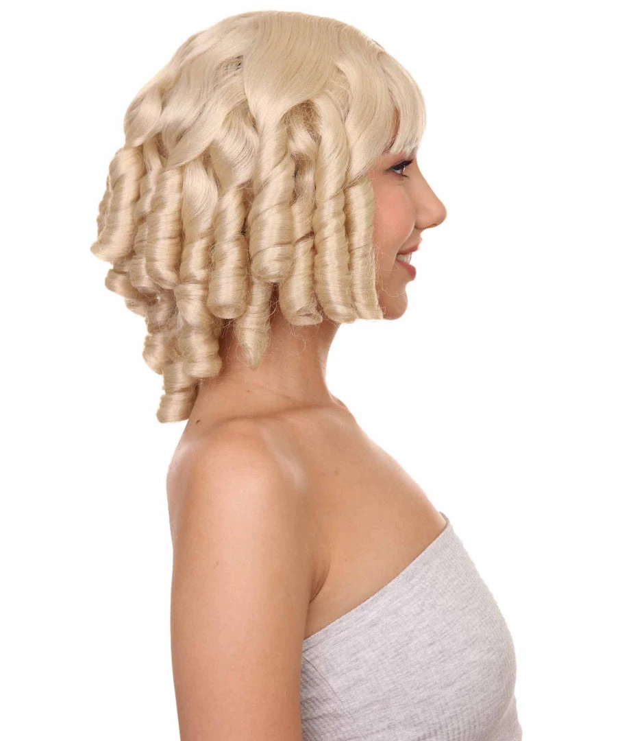 HPO French Colonial Curly Wig | Blonde Historical Wigs | Premium Breathable Capless Cap 5 HPO French Colonial Curly Wig | Blonde Historical Wigs | Premium Breathable Capless Cap