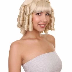 HPO French Colonial Curly Wig | Blonde Historical Wigs | Premium Breathable Capless Cap 15 HPO French Colonial Curly Wig | Blonde Historical Wigs | Premium Breathable Capless Cap
