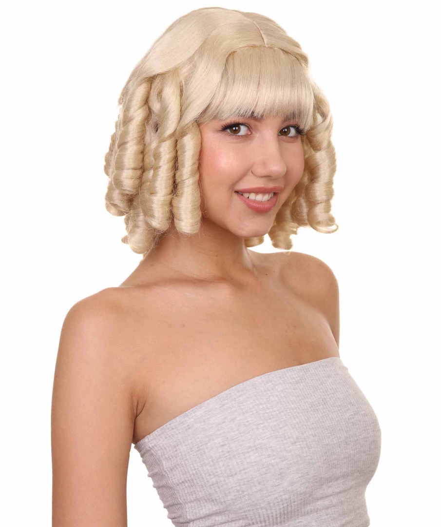 HPO French Colonial Curly Wig | Blonde Historical Wigs | Premium Breathable Capless Cap 6 HPO French Colonial Curly Wig | Blonde Historical Wigs | Premium Breathable Capless Cap