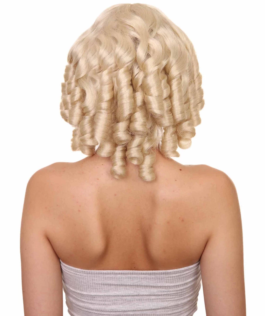 HPO French Colonial Curly Wig | Blonde Historical Wigs | Premium Breathable Capless Cap 4 HPO French Colonial Curly Wig | Blonde Historical Wigs | Premium Breathable Capless Cap