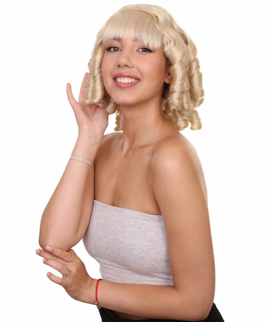 HPO French Colonial Curly Wig | Blonde Historical Wigs | Premium Breathable Capless Cap 7 HPO French Colonial Curly Wig | Blonde Historical Wigs | Premium Breathable Capless Cap