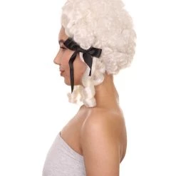 HPO Womens 18th Century Colonial Wig | White Historical Wigs | Premium Breathable Capless Cap 11 HPO Womens 18th Century Colonial Wig | White Historical Wigs | Premium Breathable Capless Cap