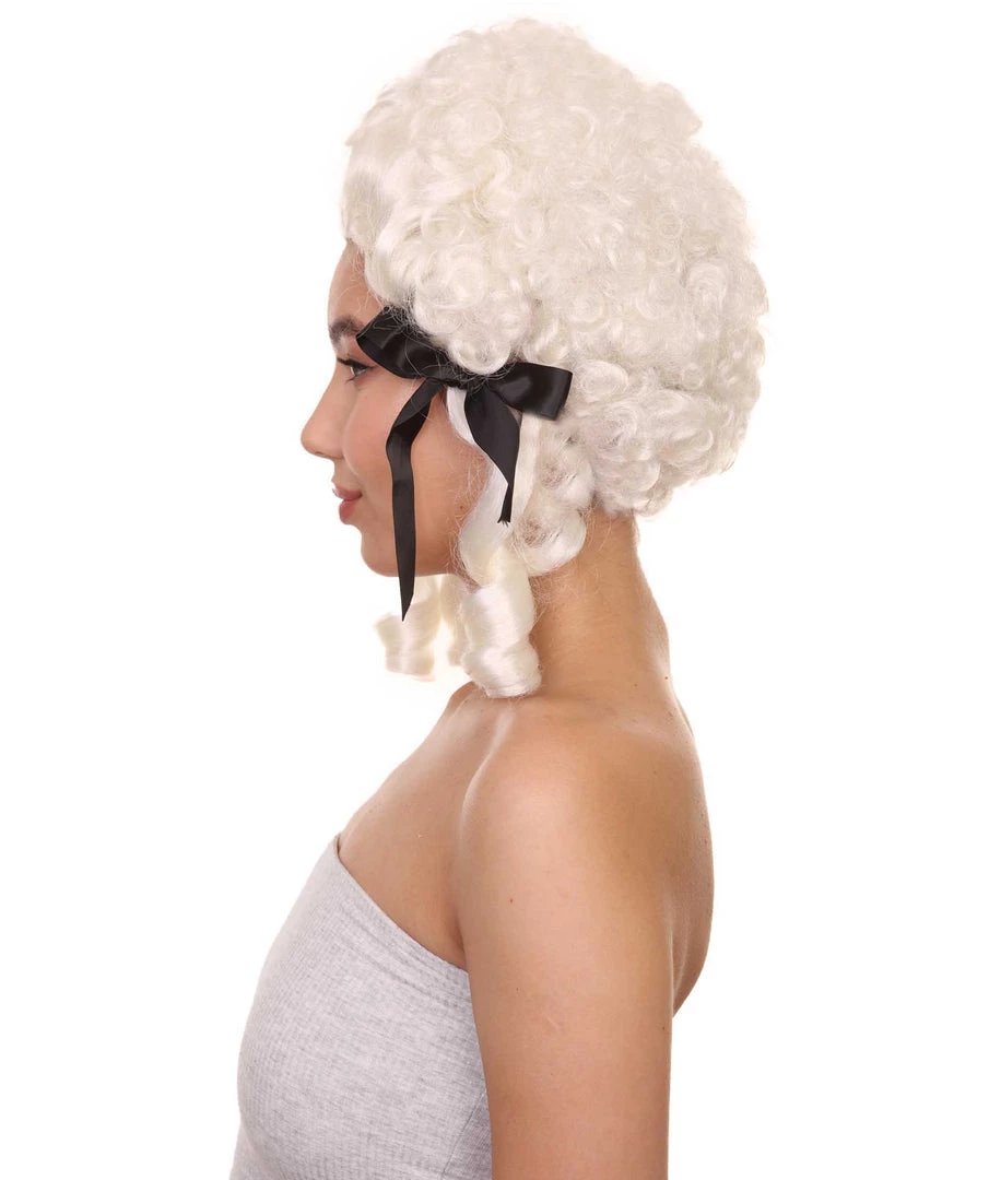 HPO Womens 18th Century Colonial Wig | White Historical Wigs | Premium Breathable Capless Cap 3 HPO Womens 18th Century Colonial Wig | White Historical Wigs | Premium Breathable Capless Cap