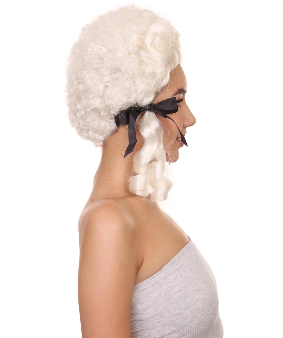 HPO Womens 18th Century Colonial Wig | White Historical Wigs | Premium Breathable Capless Cap 5 HPO Womens 18th Century Colonial Wig | White Historical Wigs | Premium Breathable Capless Cap