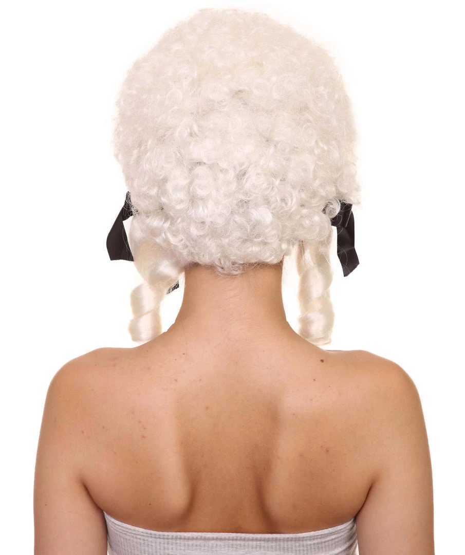 HPO Womens 18th Century Colonial Wig | White Historical Wigs | Premium Breathable Capless Cap 4 HPO Womens 18th Century Colonial Wig | White Historical Wigs | Premium Breathable Capless Cap